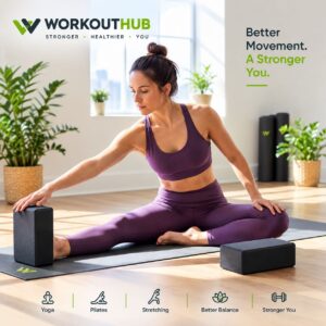 2-Piece EVA Foam Yoga Blocks – Non-Slip Yoga & Pilates Support Bricks