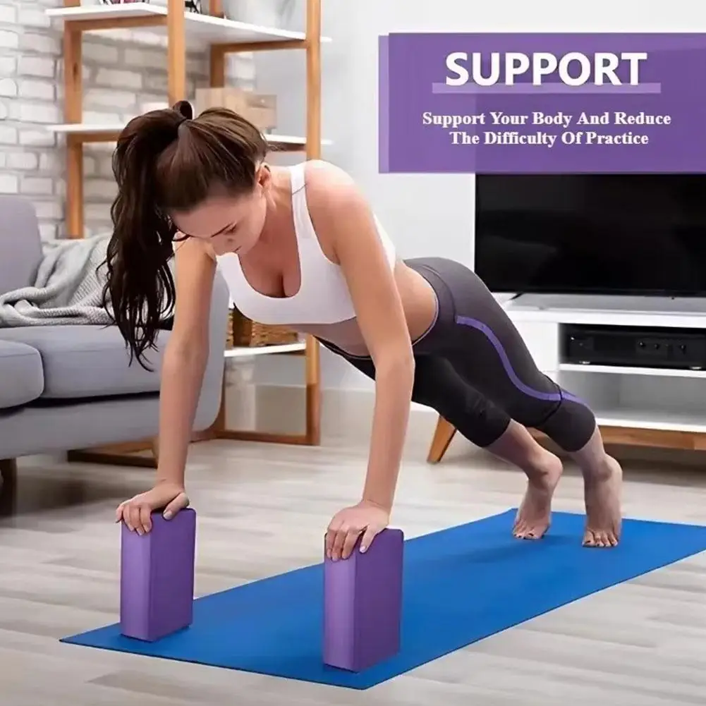 2-Piece EVA Foam Yoga Blocks – Non-Slip Yoga & Pilates Support Bricks - Image 3