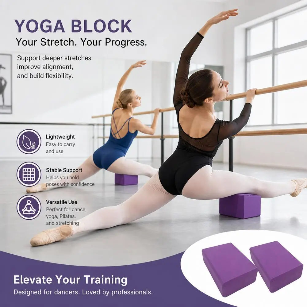 2-Piece EVA Foam Yoga Blocks – Non-Slip Yoga & Pilates Support Bricks - Image 4